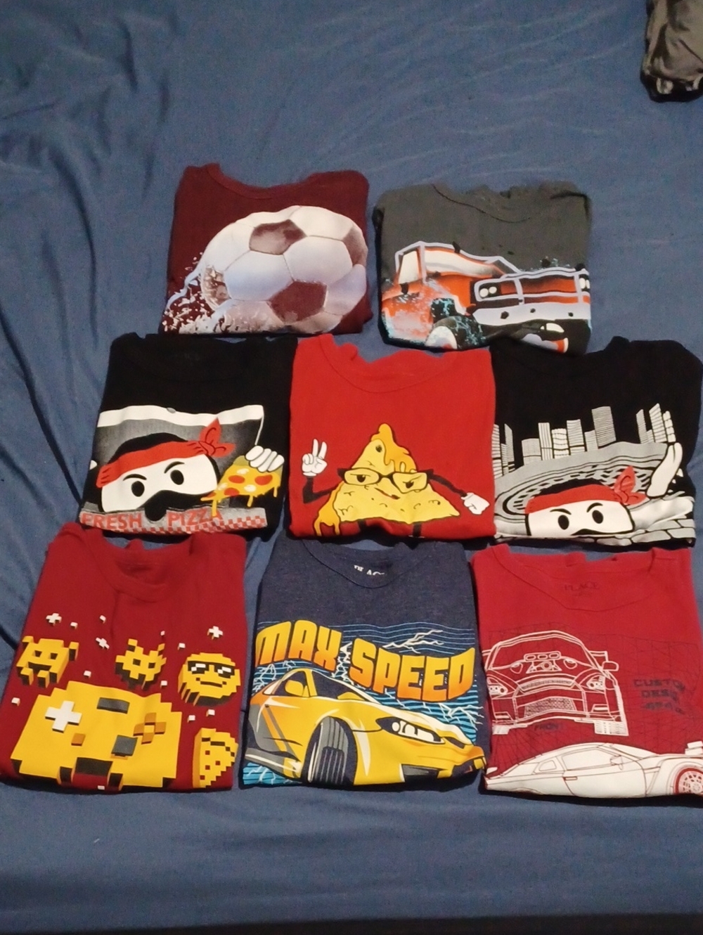 Bundle Of 8 Children's Place Graphic Long Sleeve T-Shirts Size 7/8